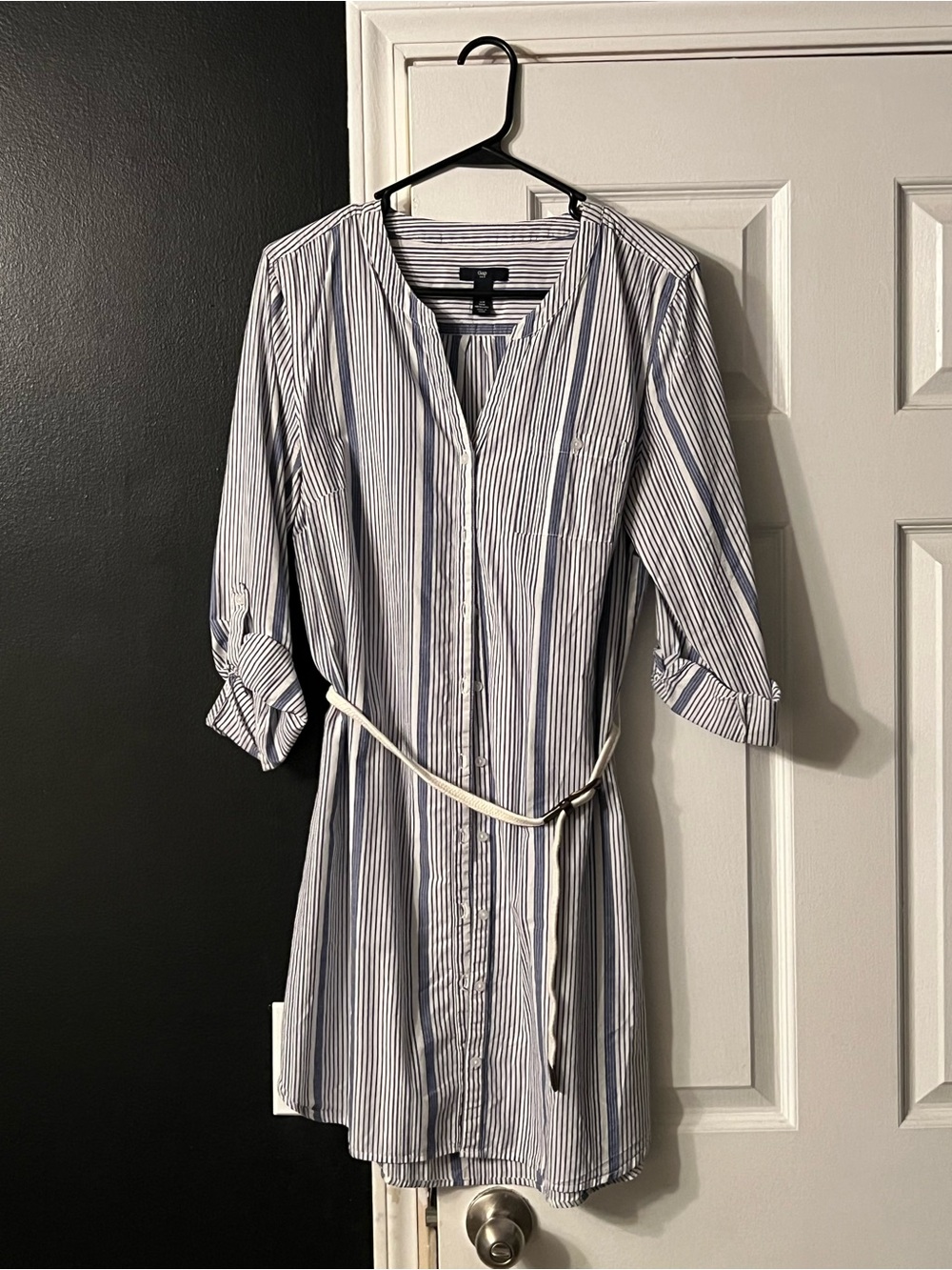 GAP Navy & White Striped Button-Front Shirt